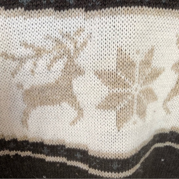 VINTAGE Cottagecore Holiday Christmas Snowflake Knit Crewneck Sweater Large - Picture 5 of 9